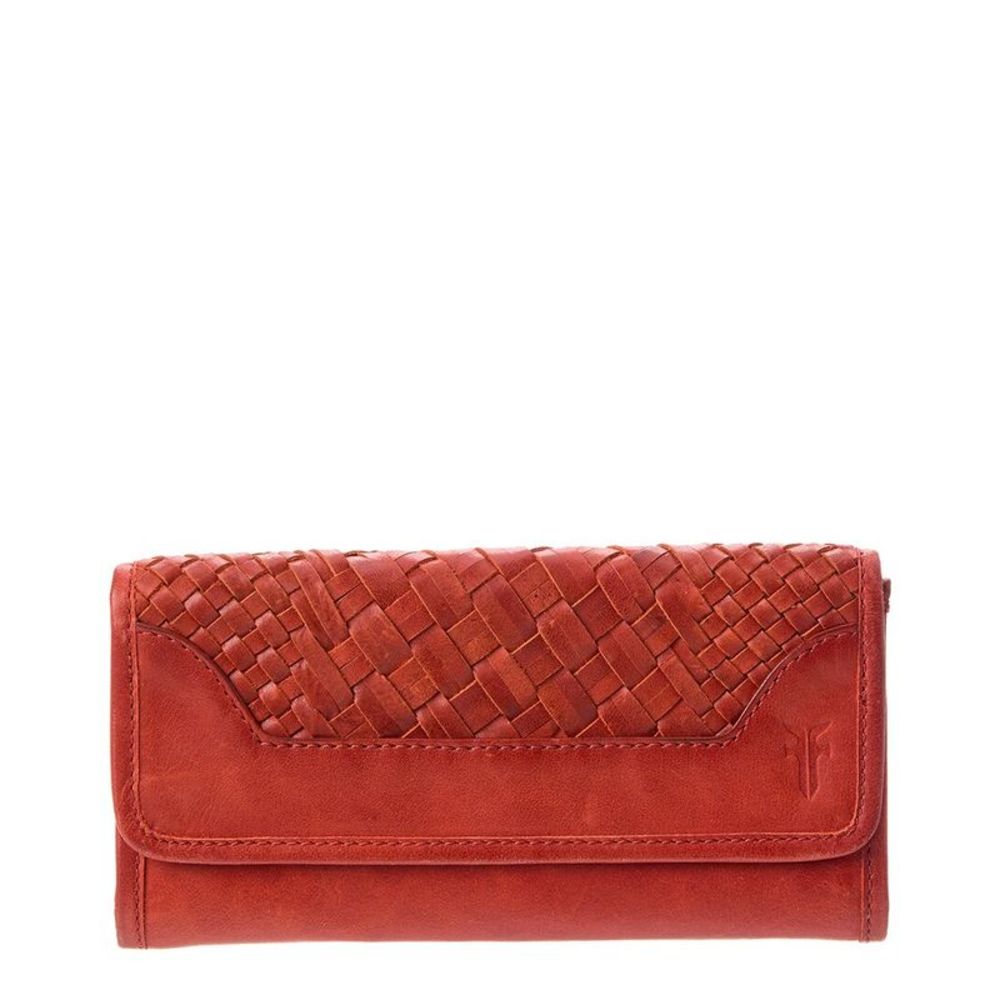 Frye Melissa Basket Woven Leather Wallet